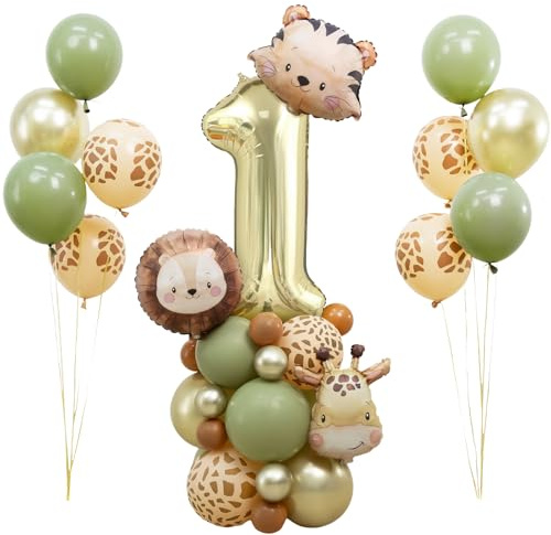 Palloncini di compleanno Safari nella giungla, palloncini con animali selvatici Wild One, forniture per feste di compleanno Safari per decorazioni di feste di compleanno Safari, matrimonio e baby