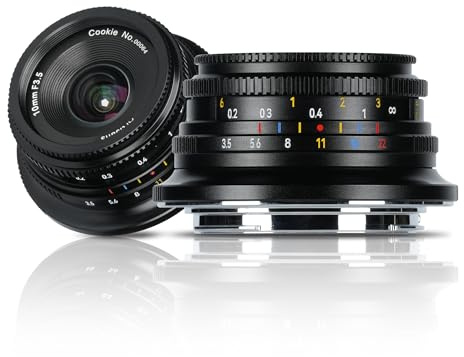7artisans Objectif pancake grand angle MF10 mm F3.5 avec mise au point fixe pour appareils photo APS-C sans miroir compatible avec Fujifilm, Fuji X-H/T/T30/S/E/A-Series, Fuji X-E2, Fuji X-T2