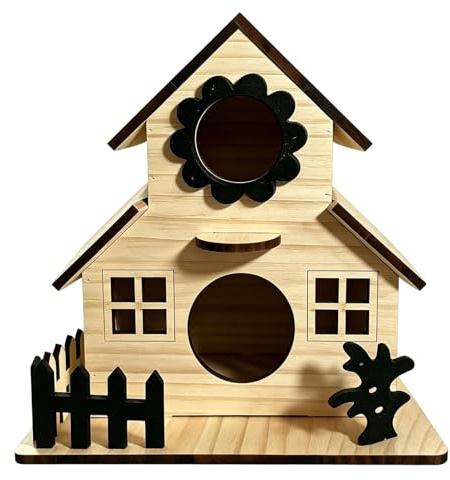 Villa per uccelli in legno, casetta per uccelli da esterno con ingresso multiplo, resistente alle intemperie, grande casetta per uccelli selvatici per fringuelli e campanuli, per interni ed esterni