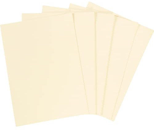 BCreativetolearn Lot de 50 feuilles de papier cartonné A5 couleur ivoire pastel 160 g/m², cartes de révision, imprimantes, photocopieurs.