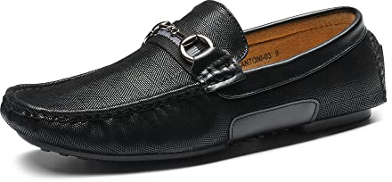 Bruno Marc Men's Santoni-03 Black Loafers, Size 10 UK, Casual Wear, Adult Men