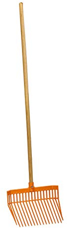 LITTLE GIANT DuraFork Pitch Fork (Orange Durable Polycarbonate Stable Fork with Angled Tines (Item No. PDF1ORANGE)