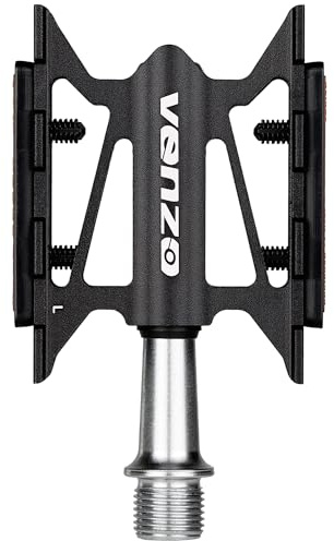 VENZO Mountain City Hybrid Touring e Bike - CNC Aluminum- Cr-Mo Sealed Bearing Pedals 9/16 - Extra Light 217g or 7.7 oz/Pair