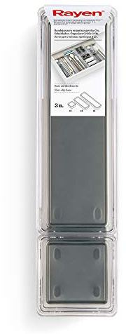 Rayen - Set de 3 Bandejas Organizadoras para Cajones, Configuración Modular con Patas Antideslizantes y Bases Extraíbles, Transparentes