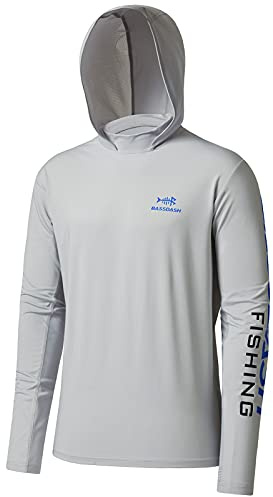 Bassdash - Sudadera con Capucha para Hombre, protección Solar UPF50+ suéter UV Manga Larga para Pesca protección contra sarpullidos Rashguard