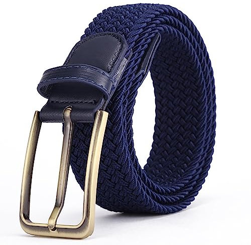 BOZEVON Elastischer Geflochtener Gürtel - Mehrfarbiger Elastischer Gürtel Flechtgürtel Stretchgürtel Business Lässiger Gürtel Breit 3,5 cm für Unisex-Herren und Damen