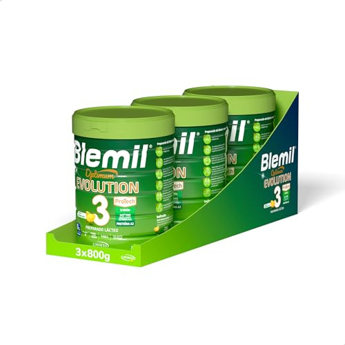 Blemil 3 Optimum Evolution 3PACK | 3 Botes de 800g | Preparado Lácteo en Polvo para Niños de 1 a 3 años - 0% Azúcares Añadidos, sin Aceite de Palma - Amazon Exclusive