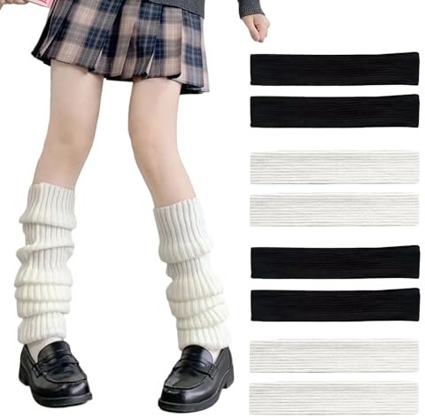 GUTERTOP 4 Paar Stulpen Damen, Gestrickte Leg Warmers, Damenmode Lange beinwärmer für Alle Jahreszeiten