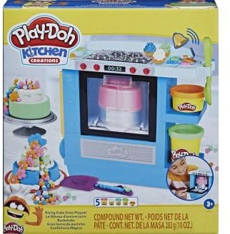 Coffret cuisinière et Le gâteau d'anniversaire avec 5 Pots de Pate a Modeler pour Play-doh - Set Loisirs créatif Nouvelle Version - avec Carte