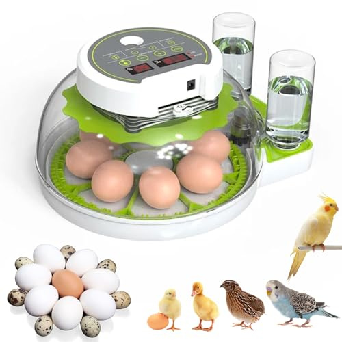 CISSIYOG Egg Incubator, Egg Incubators with Automatic Turning and Humidity Control, 360° Viewing Window, Integrated Egg Candler, for Hatching Chicken Quail Duck Bird Eggs - 18/36 Eggs (8)