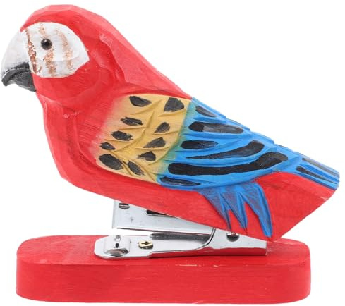 Veemoon Agrafeuse Animal Bois Mignonne Outil Agrafage Réutilisable pour Bureau et Papeterie Créatif pour Adolescents