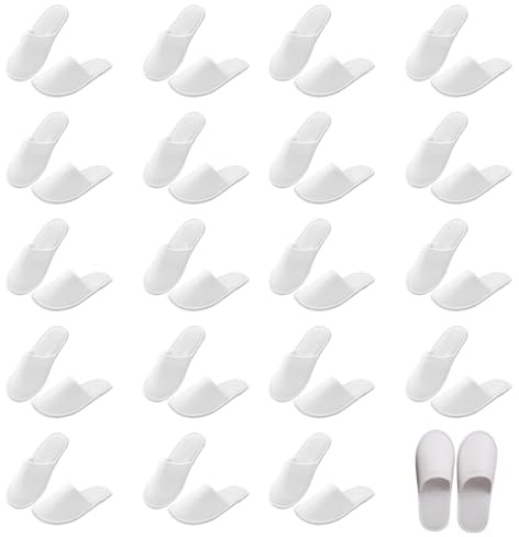 GOEDCH - 20 Paia di Ciabatte Hotel Velluto Cotone Pantofole Uomo Donna Spa Slipper Hotel Velluto Cotone per Benessere Viaggi Bagno