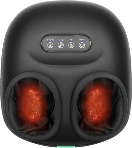 Medcursor Foot Massager Machine with Heat, Deep Kneading Air Compression Feet Massager, Shiatsu Foot Massage for Home or Office Use,Gifts for Women and Men (Dark Grey)