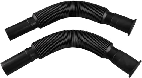WAHEWUD 2st Tvättställsavloppsrör, svart Tvättställ Handfat Avloppsslang Flexibel Expanderbar Korrugerad Design PVC-material Justerbar, Badrumsdiskbänksavfallssats för kök Badrum