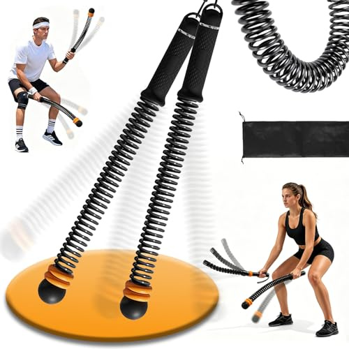 Corde da Battaglia Senza Corda,2 Pezzi Ropeless Battle Rope,Fune Pesanti Per Allenamento,Resistenza Regolabile Attrezzo Palestra,per Home Gym,Cardio,HIIT,Forza e Muscolazione