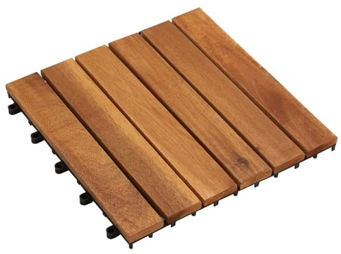 vidaXL Tile de Decking 30 uds. Marrón 30 x 30 cm Madera de Acacia