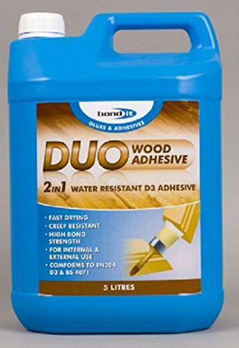 5 lt DUO 2 IN 1 WATER RESISTANT WOOD GLUE PVA TIMBER ADHESIVE D3