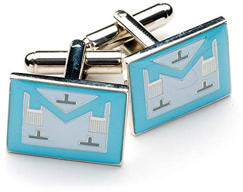 The Masonic Collection Manschettenknöpfe mit Aufschrift Craft Worshipful Master, versilbert, Lieferung in Manschettenknopf-Box/Samtbeutel, ein nützliches Geschenk für Freimaurer, Einheitsgröße,
