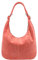 OBC Made in Italy Damen XXL Ledertasche Leder Wildleder Shopper Tasche Schultertasche Umhängetasche Hobo-Bag Beuteltasche (Melone)