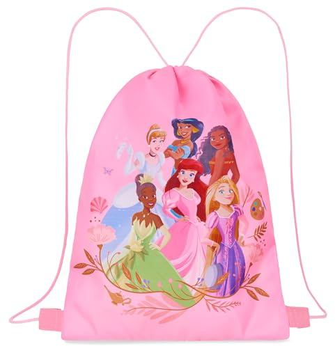 Disney Sacca Sportiva per Bambini, Borsa Coulisse, Zaino Sportivo Piscina, Nuoto, Mare, 38 x 29 cm (Rosa Princesse)