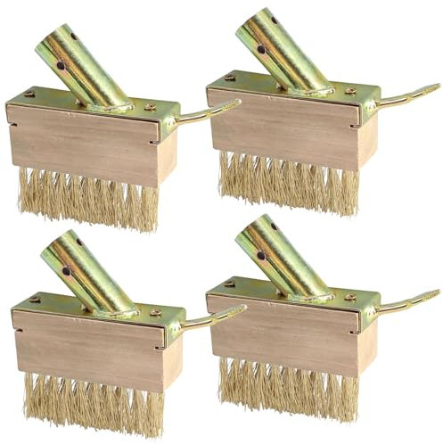 4 Stück Fugenbürste Stahlbürste,Unkraut Fugenbürste,Fugenbürste mit stiel,Metall-Borsten und Schaber gegen Unkraut ohne stiel,zum Entfernen von Unkraut und Moos an schmalen und Breiten Fugen
