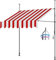 Manuell Einziehbare Markise, Außenterrassen-Markise, Schattenschutz, Außenüberdachung, UV-Schutz, Balkon-Schatten, Fenstertür, Höhenverstellbar, for Terrasse, Hof, Balkon(Red A,4M)