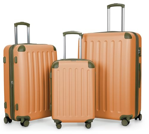 HAUPTSTADTKOFFER Spree - 3er Kofferset, TSA, Trolley-Set, Rollkoffer, Reisekoffer, (S, M & L), MARILLE