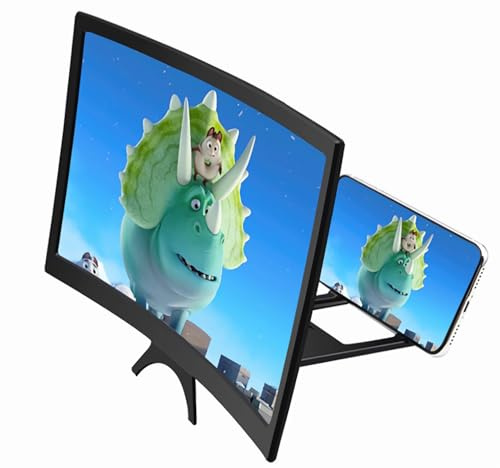 Lente d'ingrandimento dello schermo del telefono cellulare 35,6 cm grande su supporto, proiettore schermo del telefono cellulare HD 3D curvo pieghevole lente d'ingrandimento schermo TV amplificatore