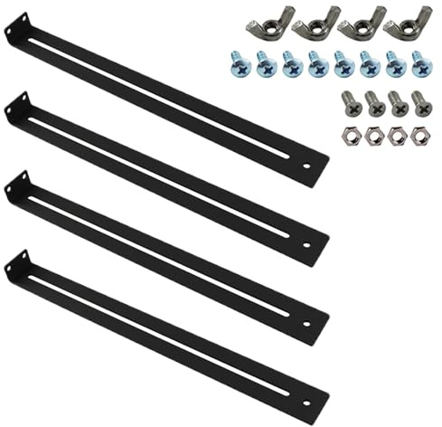 Lot de 4 supports de réparation de tiroir, barre de support réglable de 33 à 61 cm avec vis, écrous, réparation rapide de tiroirs affaissés et cassés, accessoires de renforcement de meubles d'armoire