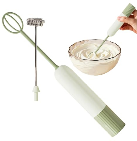 Montalatte – Mixer Elettrico Portatile | Schiumalatte per Caffè | Bastoncīno Staccabile con 2 Teste, Frusta Uova, Schiuma Panna, Strumento Cucina Portatile