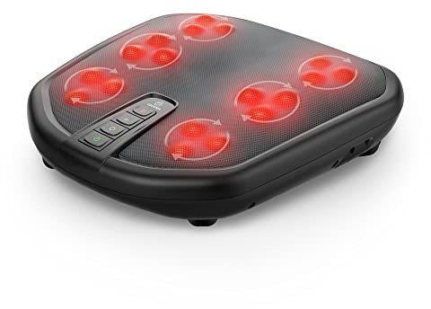 COMFIER Appareil de massage des pieds shiatsu avec chaleur et pétrissage, 2 en 1 pieds et dos, housse lavable, chauffe-pieds électrique pour hommes et femmes, convient à toutes les tailles de pieds