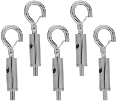 Hemobllo Crochets Suspendre en Fer Argenté Ajustables pour Cadres Photo et Horloges, Lot de 5 Pièces, Compatibles Câbles Acier 1,2-1,5 Mm, pour Murs en Plaques de Plâtre et Salons