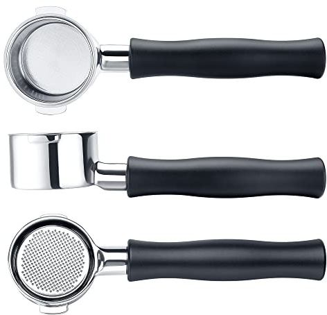 Normcore 51mm Naked Bottomless Portafilter 2 Ears Fits Delonghi ECP3420/EC155/BCO430/EC260 with Anodized Aluminum Handle (Basket Included) - Included Portafilter Filter Basket