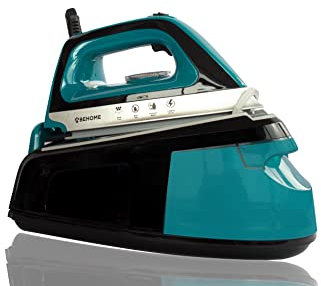 Behome Ferro da Stiro a Vapore Ricarica Continua con Piastra in Ceramica Stiratura Verticale 2400W - 1.2 Litri