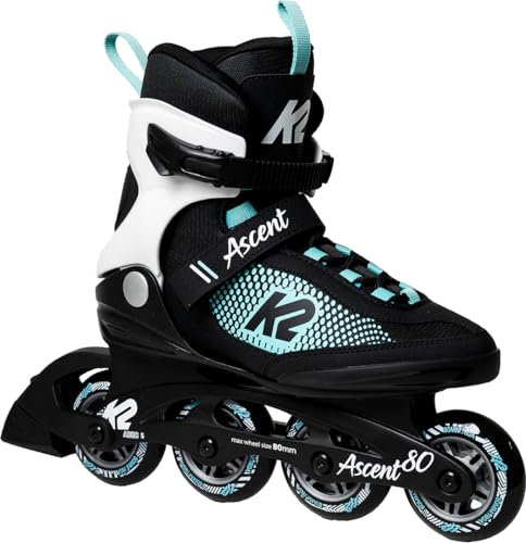 K2 Ascent 80 W Inline Skate Black/White/Turquise, 39.5