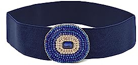 QUEEN HELENA Cinturón Elástico Mujer CI014-3 Azul, Talla única