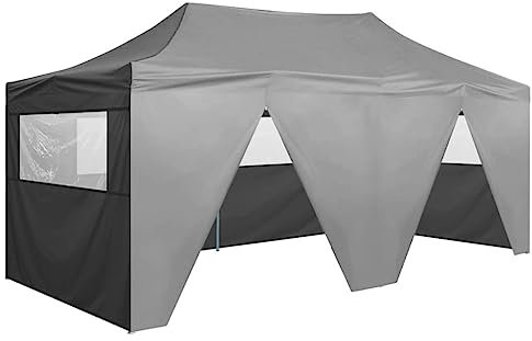 ANNLERA Tenda Pop-Up è Pieghevole Antracite Tende per Gazebo Esterno Tende per Esterno Tenda da Giardino Tenda Padiglione Pop Up Gazebo Esterno Resistente Gazebo da Giardino 291x580x315 cm
