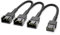 deleyCON 20cm 4-Pin PWM Lüfter Verteilerkabel mit Nylonmantel - 1x 4-Pin zu 3X 4-Pin Stecker Verlängerungskabel Lüfterkabel Splitter Kabel Lüfter Regulieren für PC Computer - Schwarz