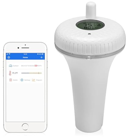 Inkbird IBS-P01B Termometro per Piscina Bluetooth, Termometro Galleggiante per Piscina con App, per Piscina, Spa e Vasche idromassaggio