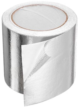 QUARKZMAN Nastro Protettivo Termico 3.94 X 65.6 Ft Impermeabile Schermo Solare Isolamento Acustico Resistenza Ad Alta Temperatura Nastro in Alluminio Argento Spessore