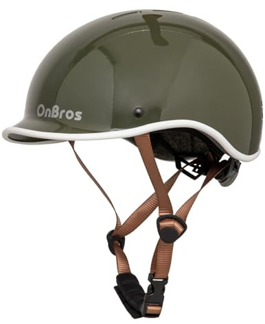 OnBros Bike Helmet for Men and Women, Cycle Helmet Adjustable Scooter Skateboard Bike Commuter Lightweight Helmet, Urban Bicycle Helmets Size 56-61CM (Army Green)