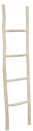 Biscottini Towel Ladder 150 x 3.5 x 37 cm - Wooden Towel Rail Ladder - Natural Wood