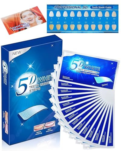 BPTRKOM 28 Strisce Sbiancanti Denti Professionali - Trattamento Sbiancamento Denti in 14 Sessioni - Rimuove Macchie Profonde & Giallume - Sicuro per Smalto Dentale