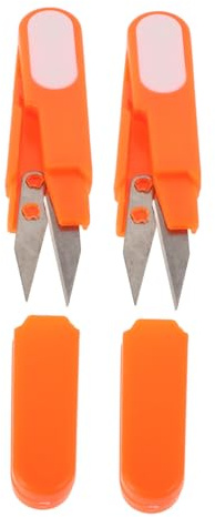 DECORNIJIA Tijeras de Pesca Pequeñas de Plástico Duradero Tijeras Multifuncionales para Cortar Hilo para Pesca y Manualidades Juego de Naranja