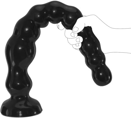 Hosnhh Cuentas Anales Superlargas 44 cm Plug Anal, Dilatador Anal Consolador con Ventosa Potente, Masaje Prostático Masturbador Punto P, Juguetes Sexuales Adultos para Mujeres Hombres Parejas (L)