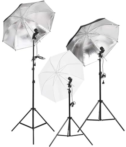 Genérico Set de iluminación de Estudio con trípodes y sombrillas