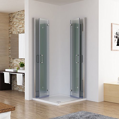Duschkabine 100x75 Eckig Dusche Falttür 180º Duschwand Duschabtrennung NANO Glas 185cm DA
