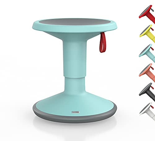 Interstuhl UPis1 - ergonomischer Sitzhocker mit Schwingeffekt - höhenverstellbar - Hocker mit rutschhemmender Standfläche & Kippschutz - Bürohocker (Pastelltürkis, UP Junior)