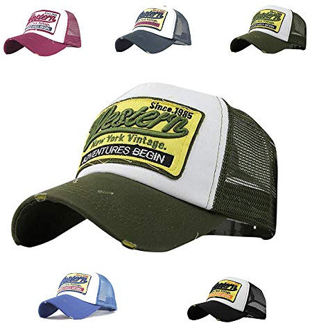 Yutdeng Gorras Hmobre Beisbol con Visera Gorra de Rejilla Bordados de Verano Molienda Borde Haga Viejo Sombrero Casual Gorras Rapero