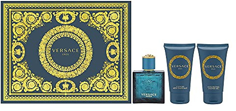 Versace Eros 50Ml Edt Spray / 50 ml (Pack of 1) Shower Gel / 50 ml (Pack of 1) Aftershave Balm